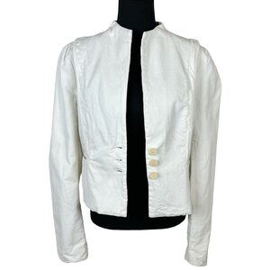 VINTAGE 90s-Y2K Cropped White Corduroy Blazer Jacket